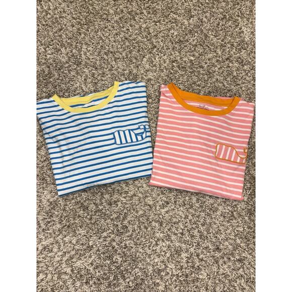 Girl’s Vineyard Vines Boxy Whale Patch Pink & Blue Striped T-Shirt Size 14 READ - Picture 11 of 11